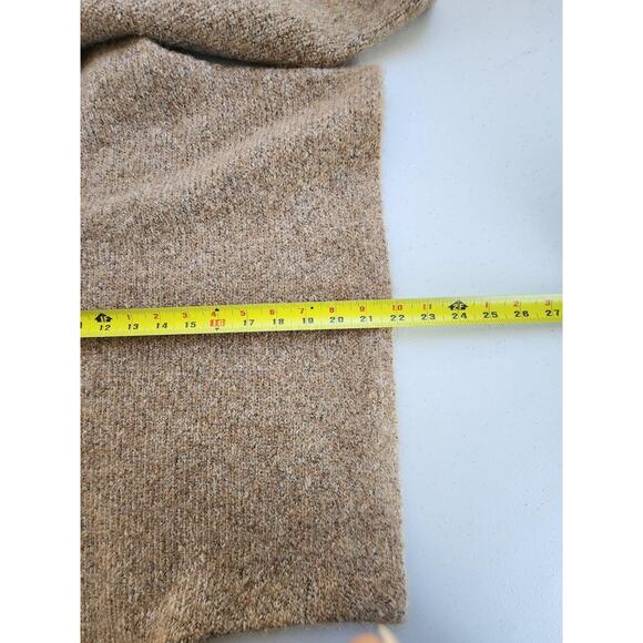 William Rast Sweater Womens Medium Tan Oatmeal Mock Neck Cropped Wool Blend - Picture 5 of 12